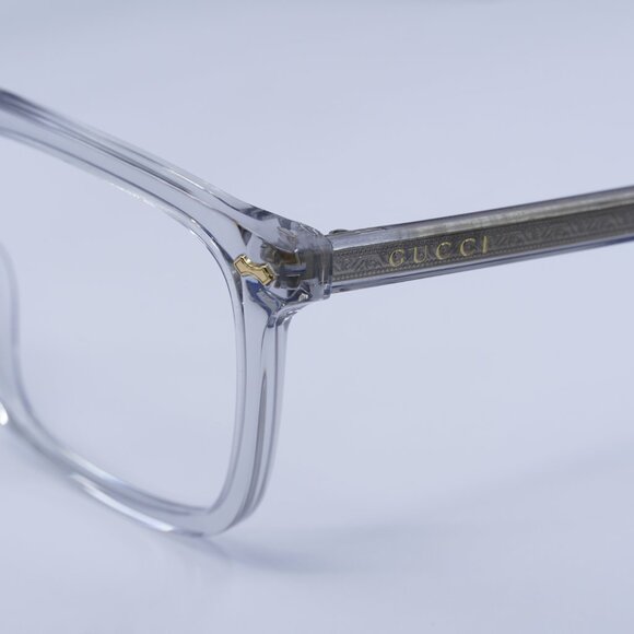 Gucci GG0737O 016 Square Eyeglasses 56mm – Transparent Grey - Picture 2 of 10